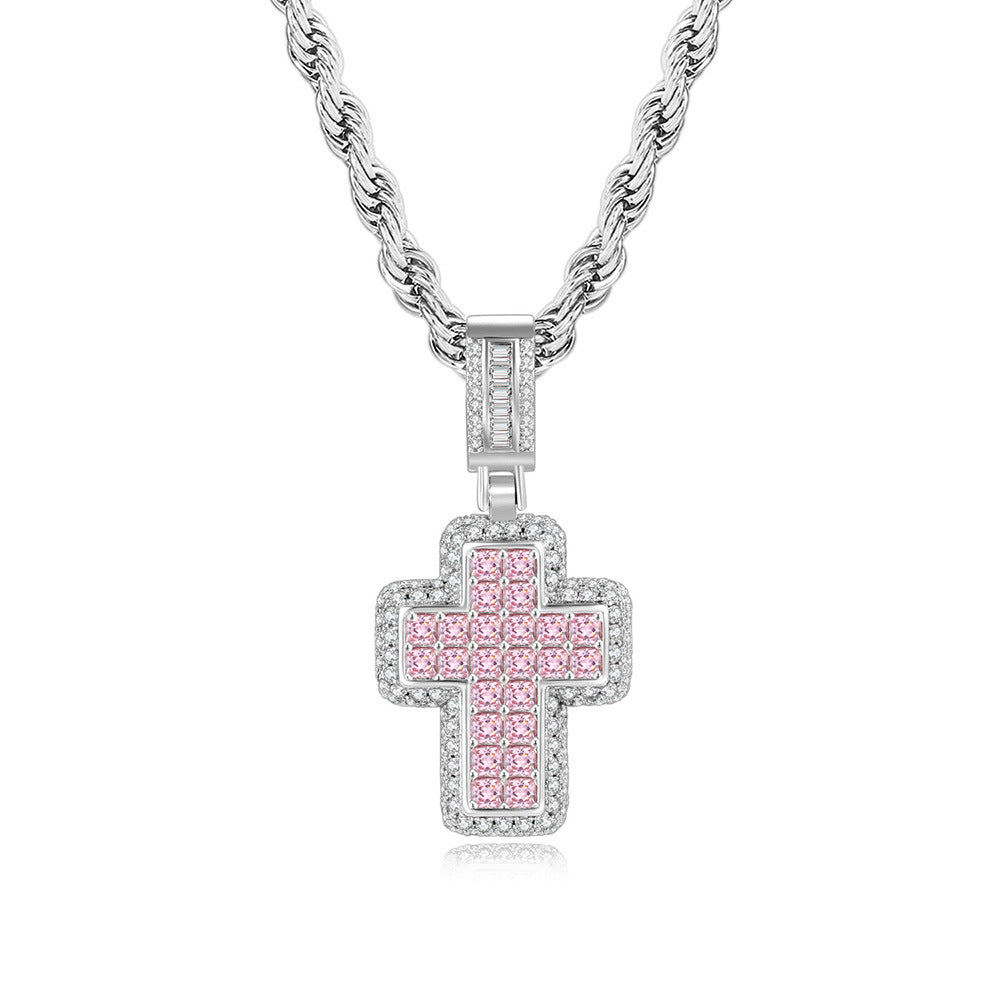 Aesthetic Pink Cross Pendant | Salty