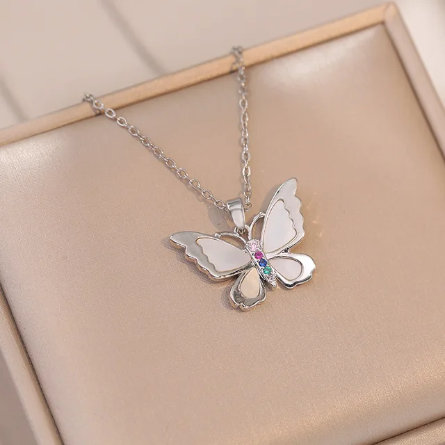 Silver Flutterby Charm Necklace Salty