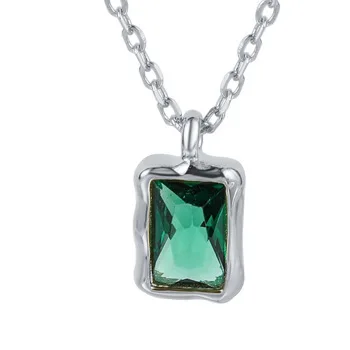 Vintage Emerald Chic Necklace -Silver - Salty Accessories