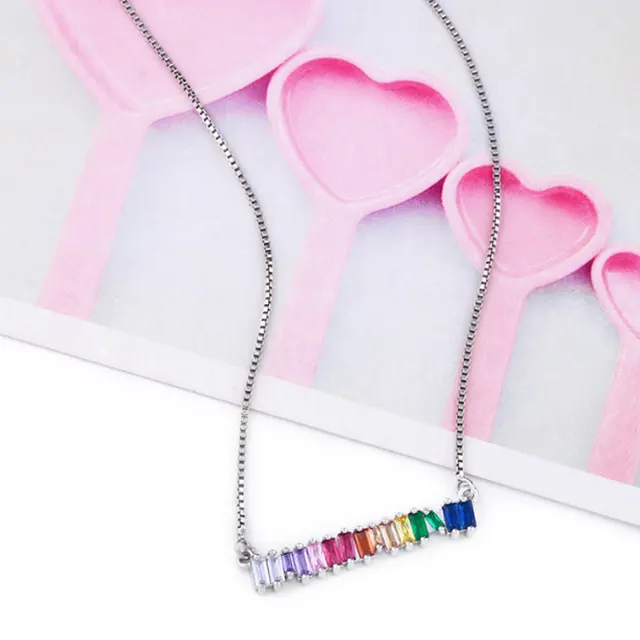 Prismatic GemCascade Necklace - Silver - Salty Accessories