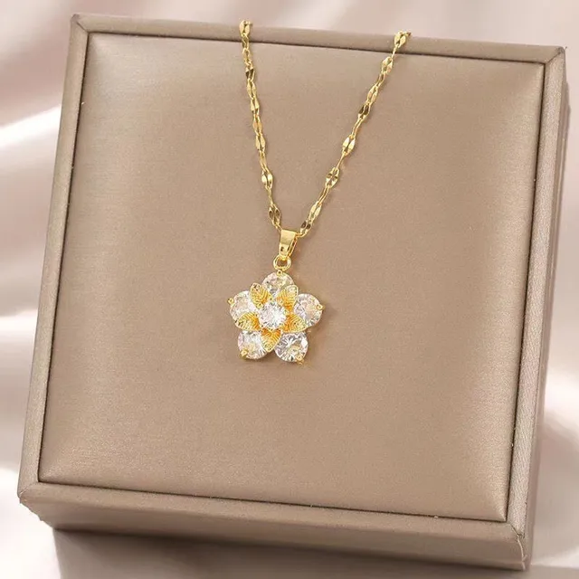 Blossom Waltz Golden Necklace - Salty Accessories