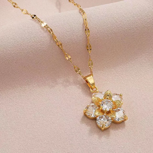 Blossom Waltz Golden Necklace - Salty Accessories