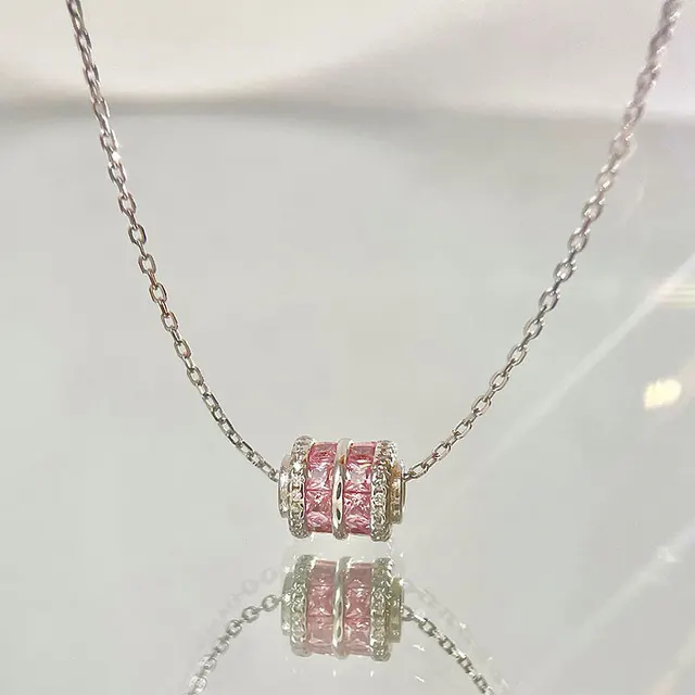 Glamourous Pink Cubic Necklace - Salty Accessories