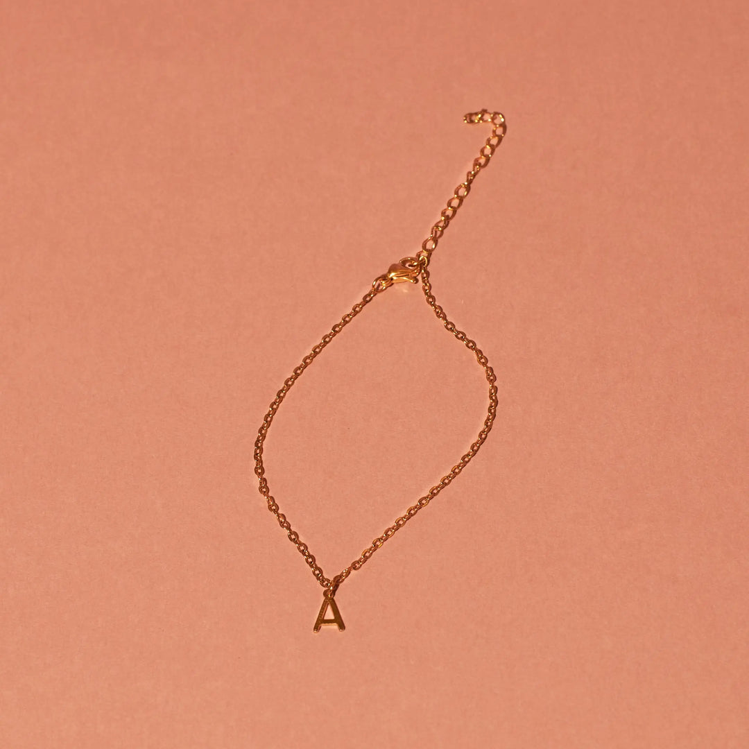 18K Gold Plated Personalized Initial Bracelet | Salty