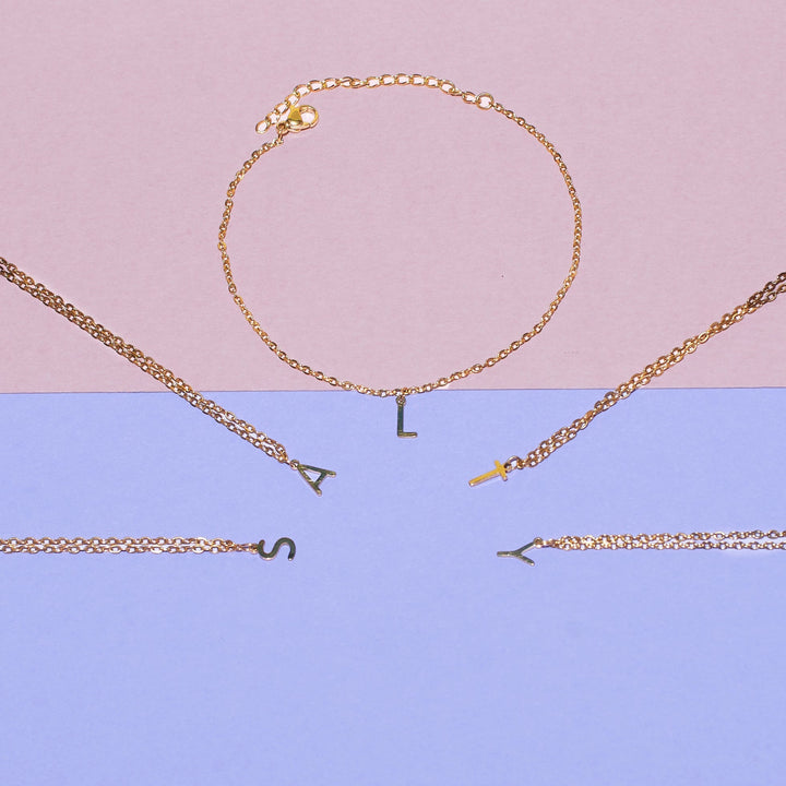 18K Gold Plated Personalized Initial Bracelet
