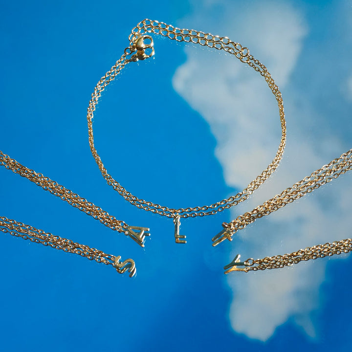 18K Gold Plated Personalized Initial Bracelet
