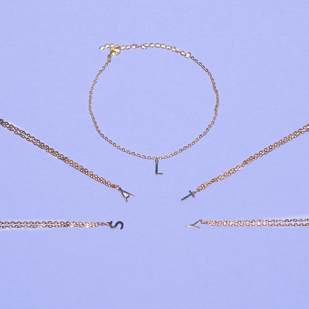 18K Gold Plated Personalized Initial Bracelet