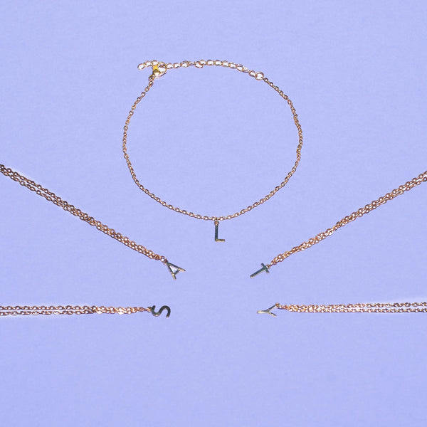 18K Gold Plated Personalized Initial Bracelet