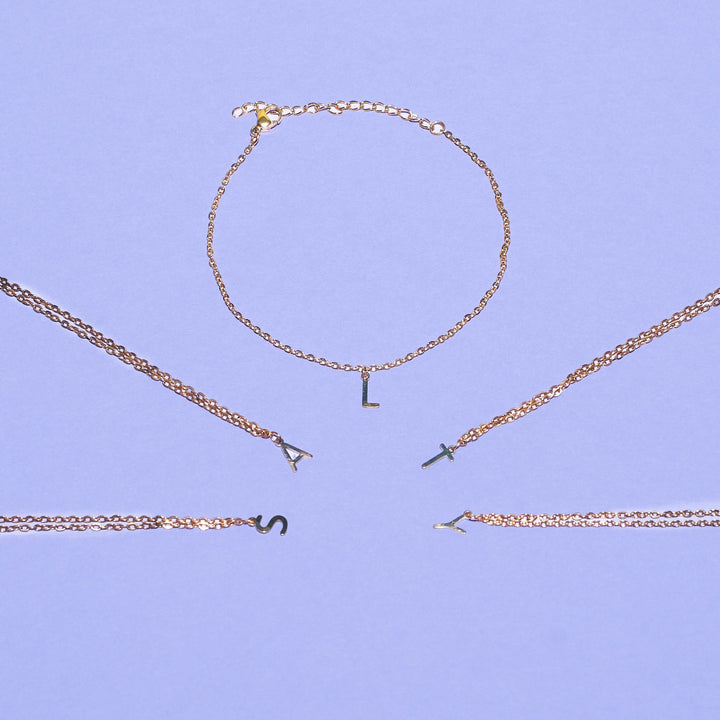 18K Gold Plated Personalized Initial Bracelet