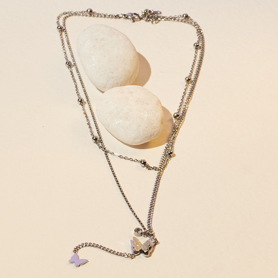 Dainty Winged Splendor Silver Necklace
