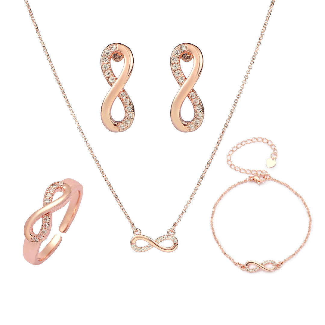 Endless Elegance White Infinity Jewellery Set