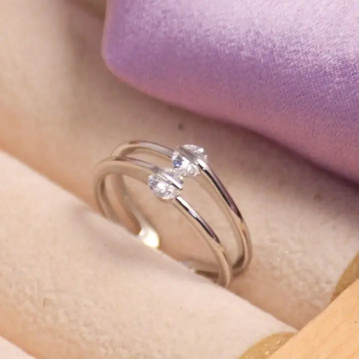 2 Diamond Silver Ring - Salty Accessories