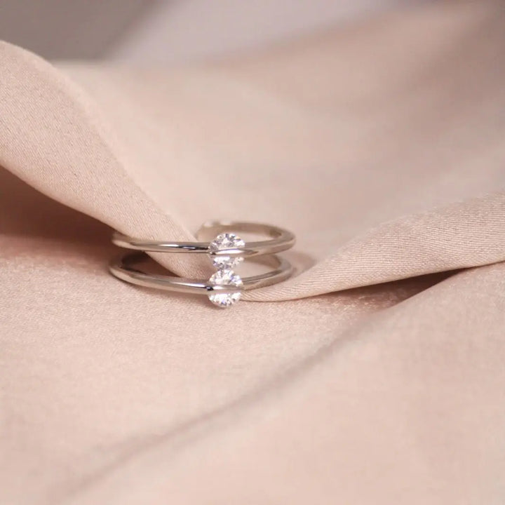 2 Diamond Silver Ring