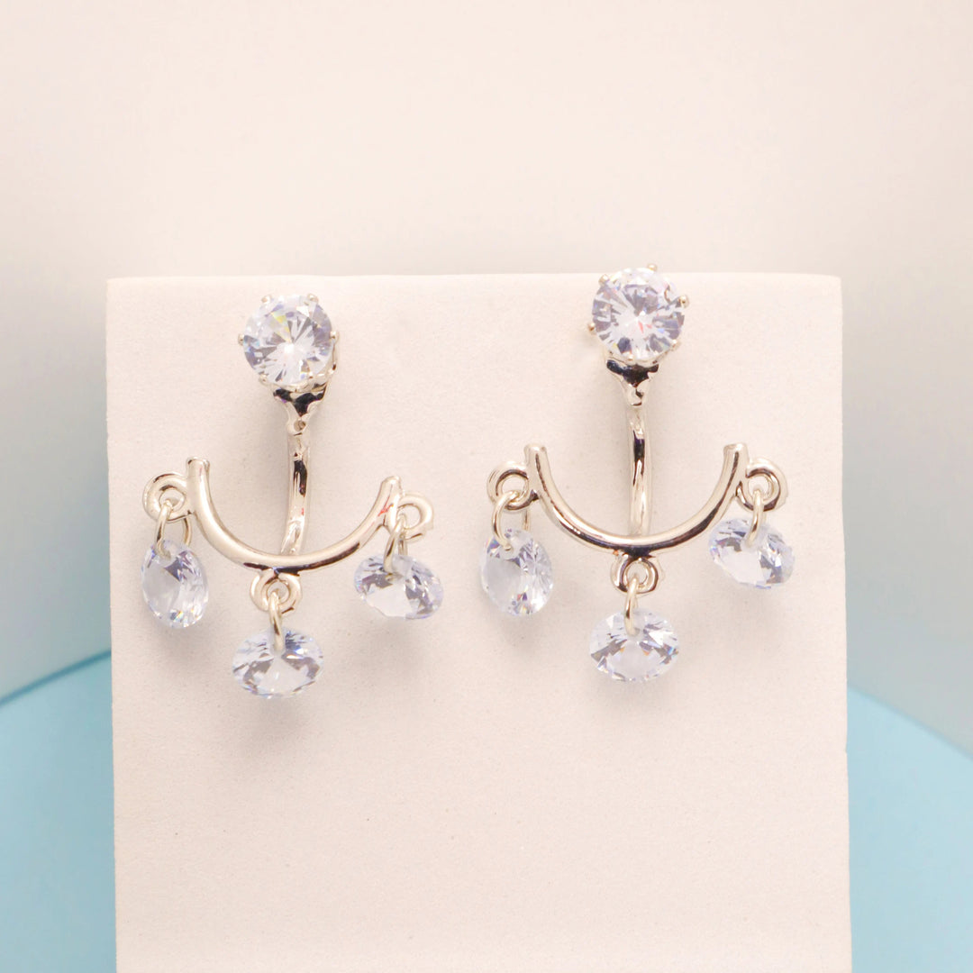 2-In-1 Hanging Crystal Earrings - Salty Accessories