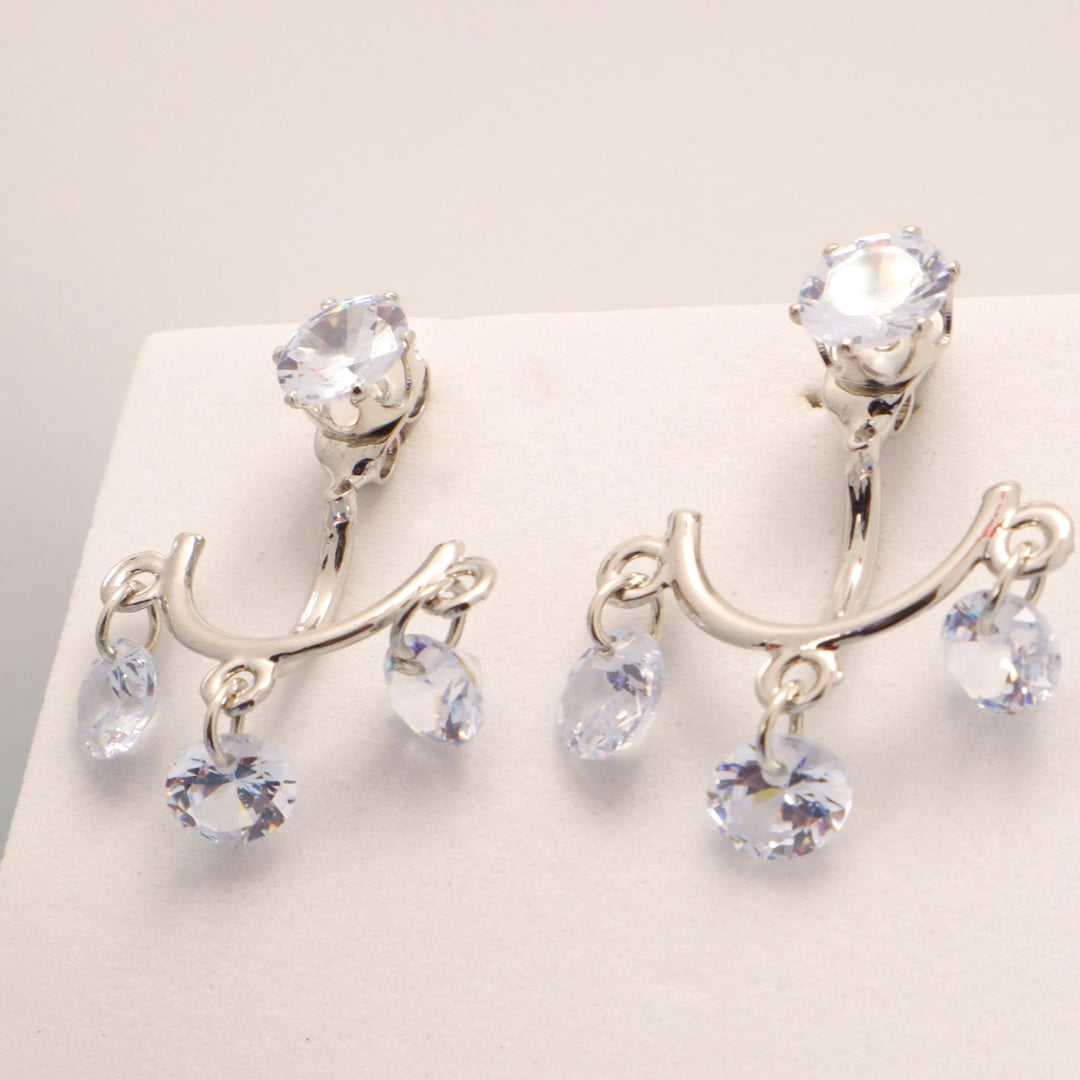 2-In-1 Hanging Crystal Earrings - Salty Accessories