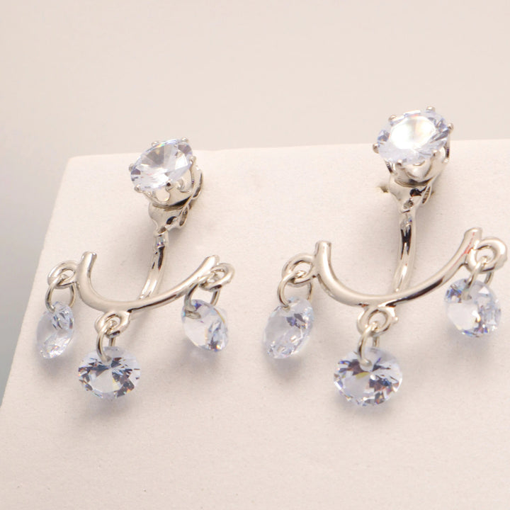 2-In-1 Hanging Crystal Earrings - Salty Accessories