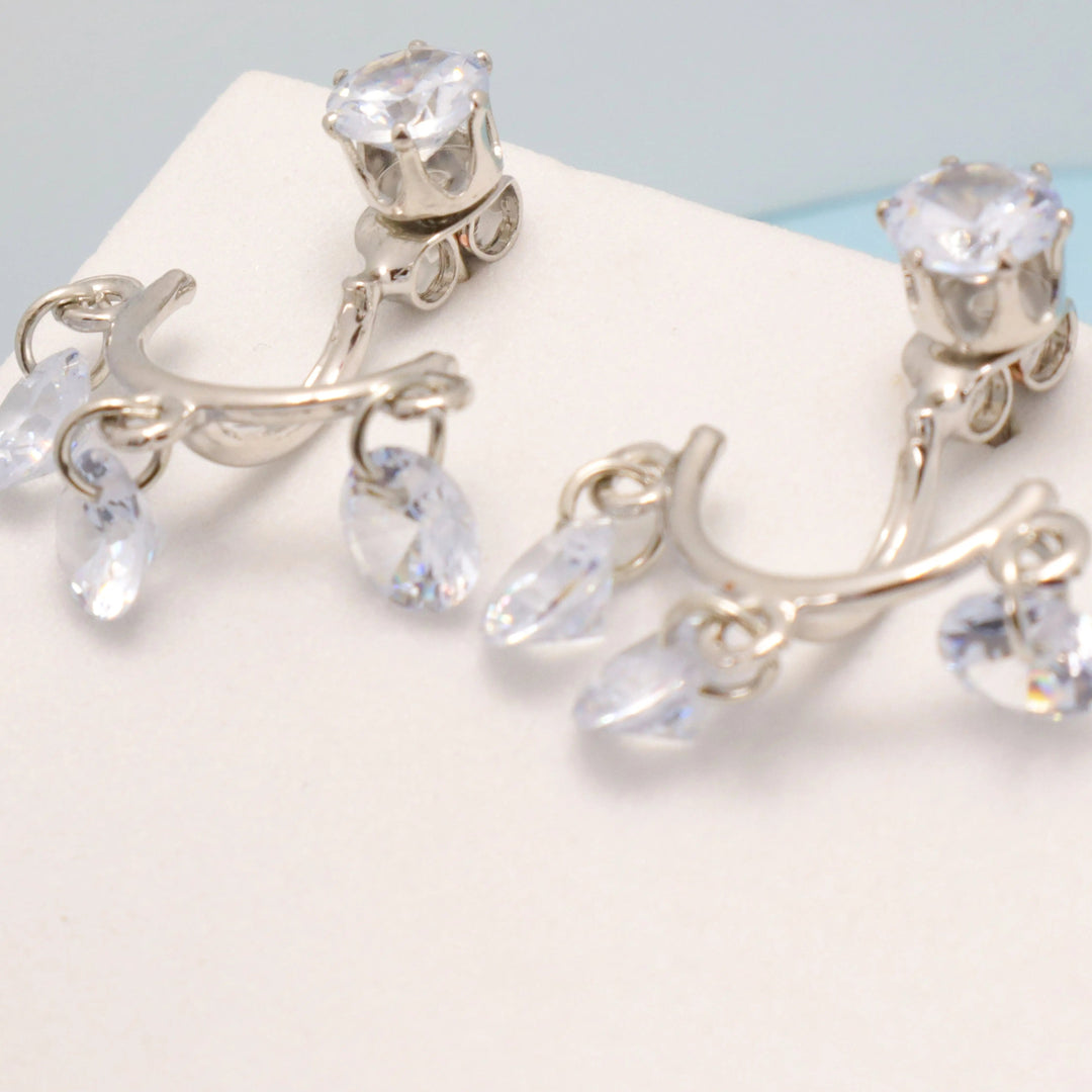 2-In-1 Hanging Crystal Earrings - Salty Accessories