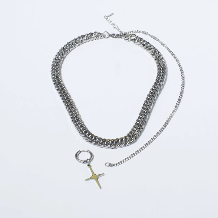 2 in 1 Starstruck Silver Necklace and Earring - Salty Accessories