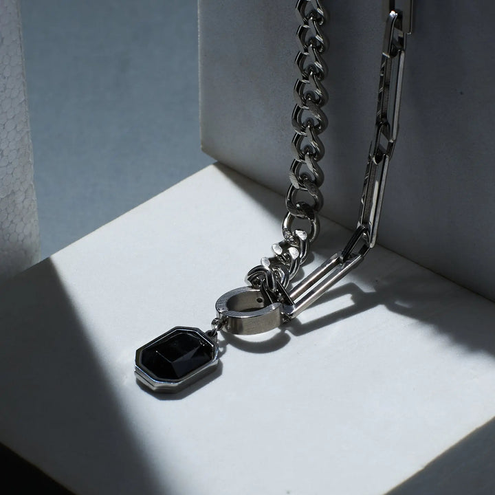 2 in 1 Stellar Shungite Silver Chain and Earring - Salty Accessories
