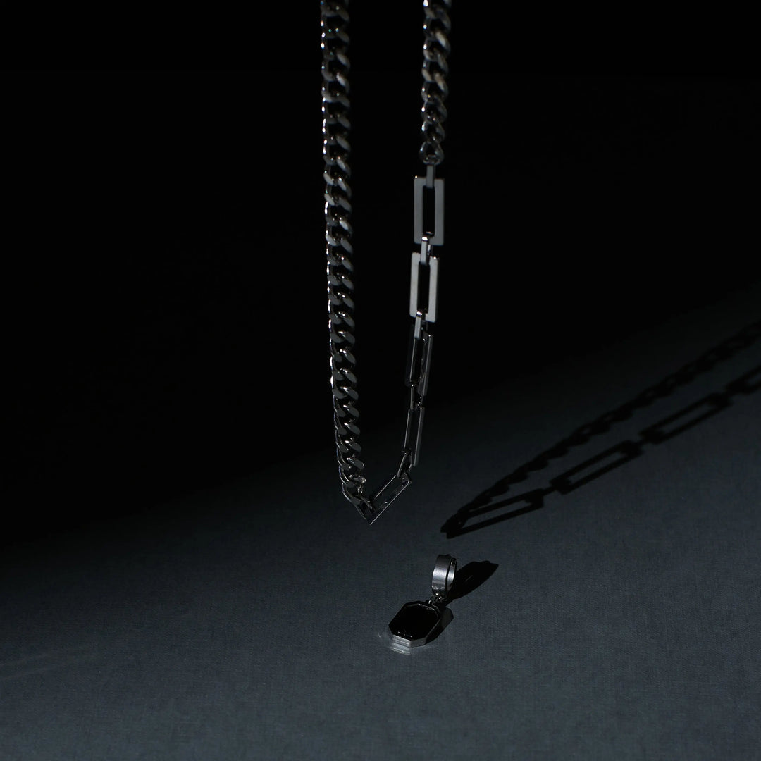 2 in 1 Stellar Shungite Silver Chain and Earring - Salty Accessories