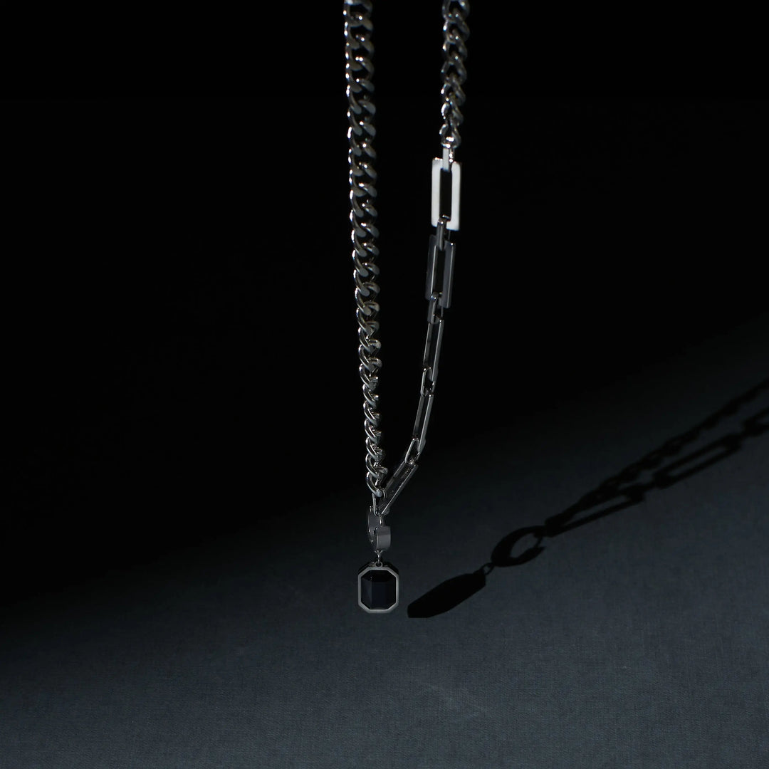 2 in 1 Stellar Shungite Silver Chain and Earring - Salty Accessories