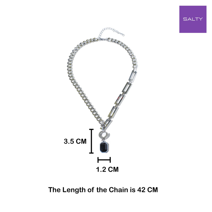 2 in 1 Stellar Shungite Silver Chain and Earring - Salty Accessories