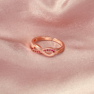 Boundless Infinity Red Loop Ring - Salty Accessories