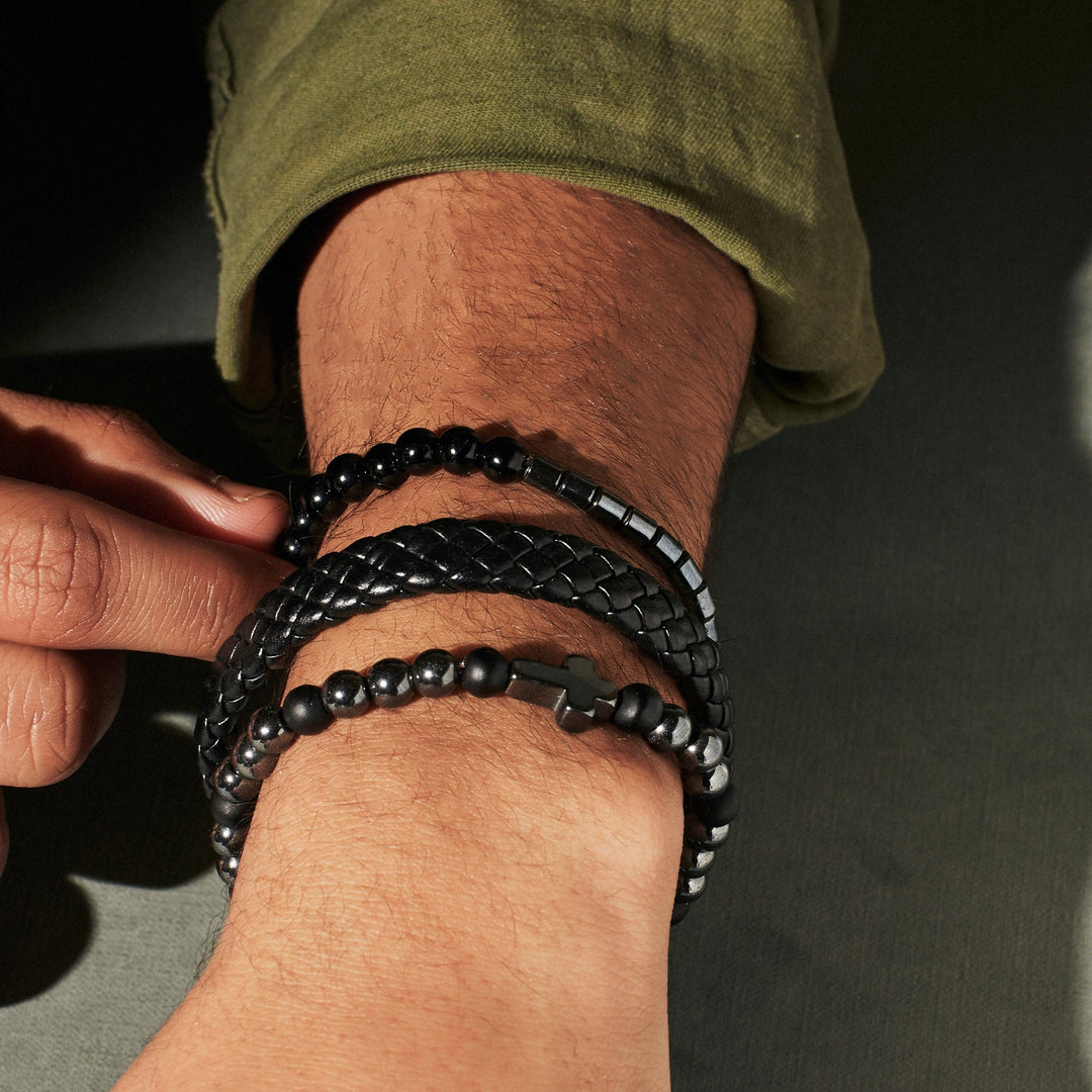 Set of 3 Midnight Mercy Beaded Bracelets - Salty Accessories