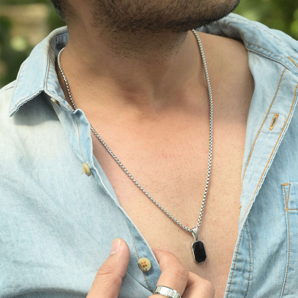Midnight Crest Pendant Necklace