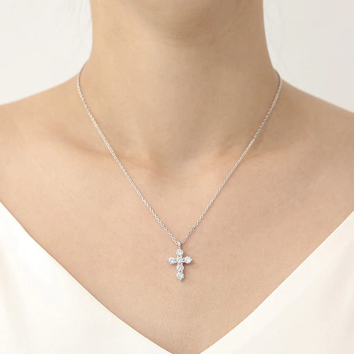 Diamond Filled Silver Cross - Salty Accessories