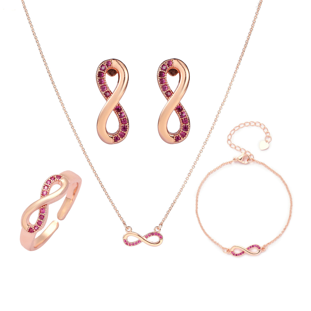 Endless Elegance Red Infinity Jewellery Set