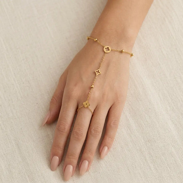 2in1 Clover Royal Shine Ring Bracelet