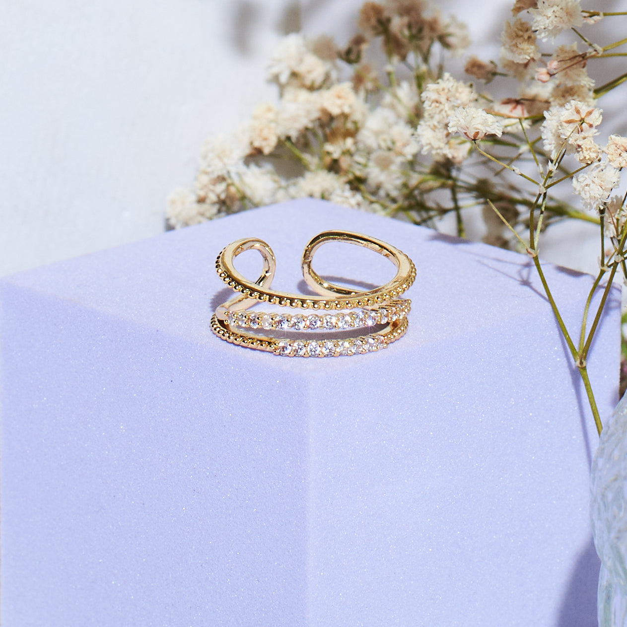 Diamonds and gold Eternity Dual Ring - PDPAOLA