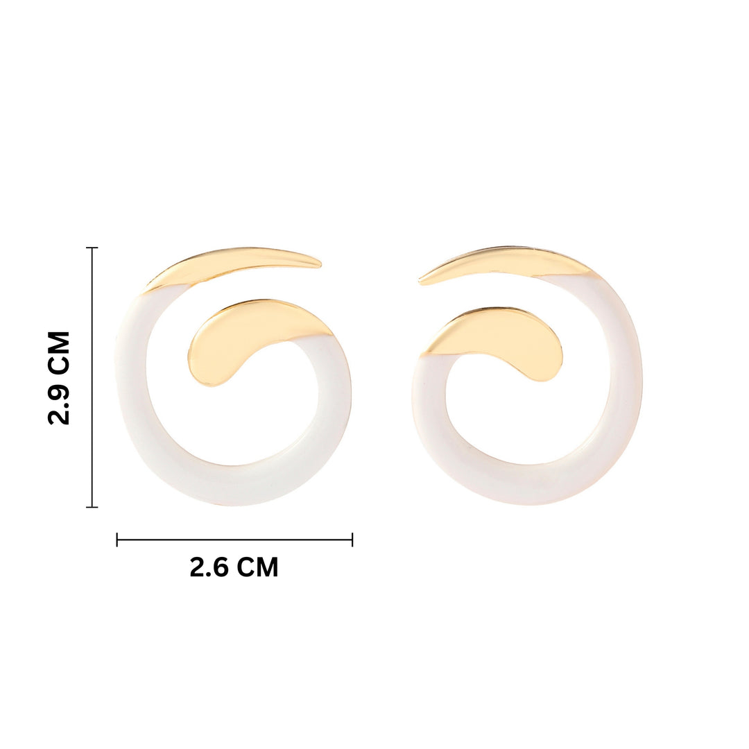 White Spiral Luxury Gold Earring - Salty Accessories