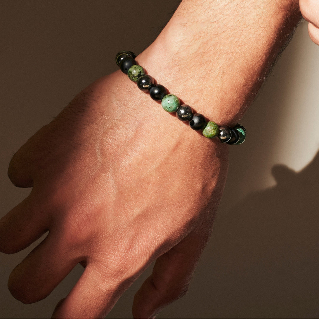 Hakik Black Stone Beaded Bracelet | Salty