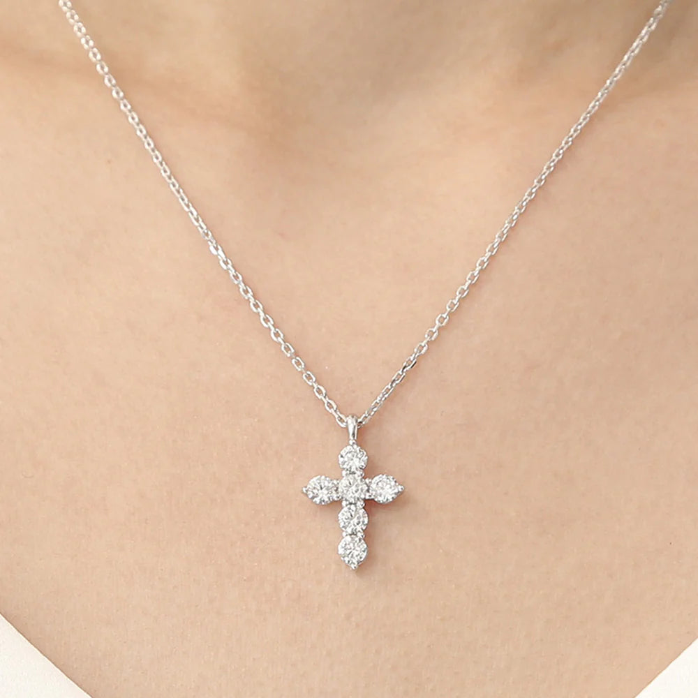 Diamond Filled Silver Cross - Salty Accessories