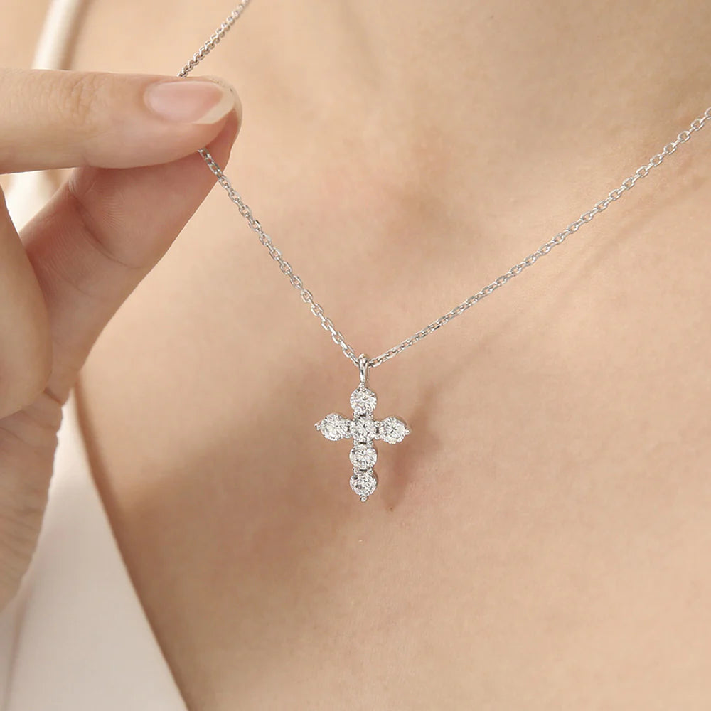 Diamond Filled Silver Cross - Salty Accessories