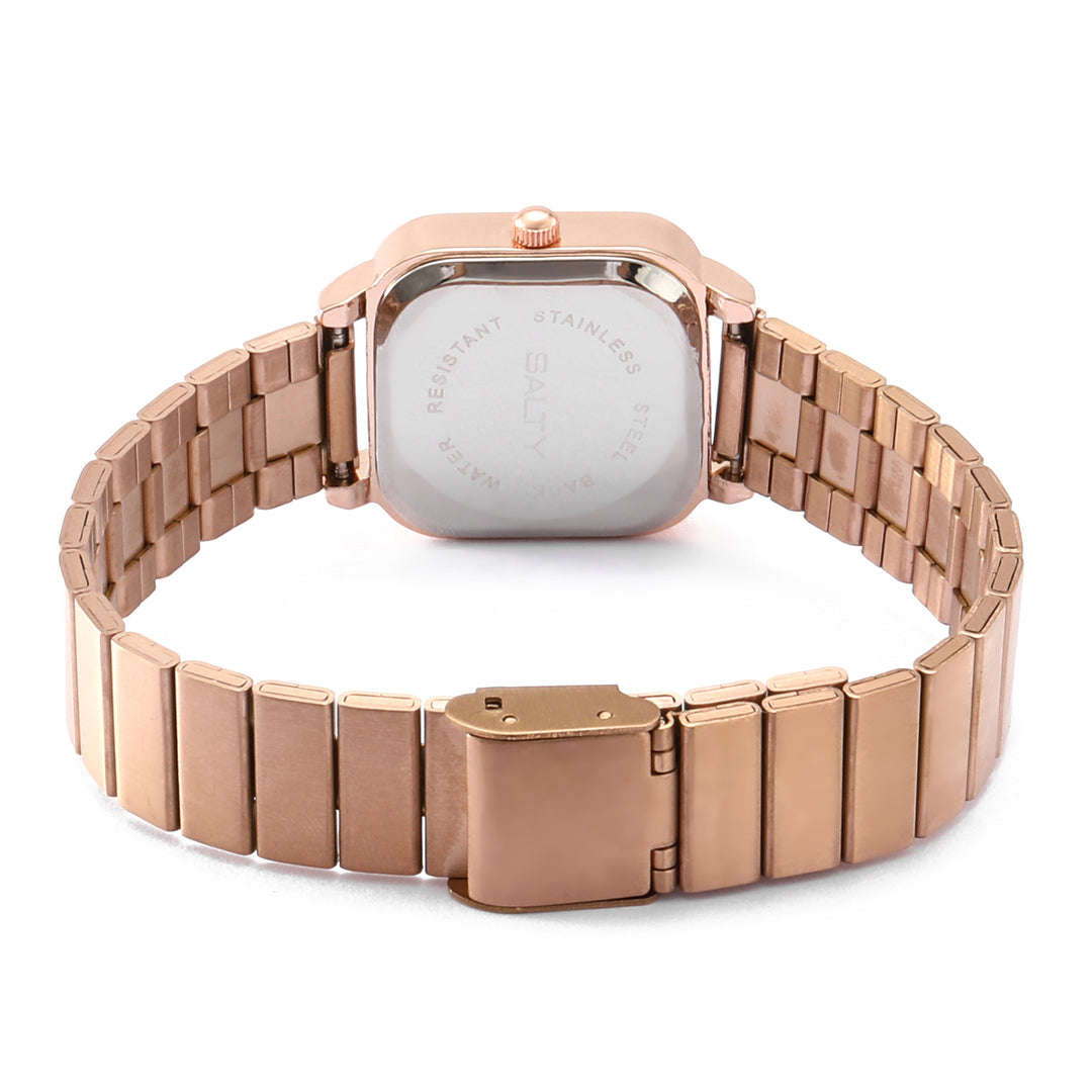 White Dial Rose Gold Analog Watch for Women
