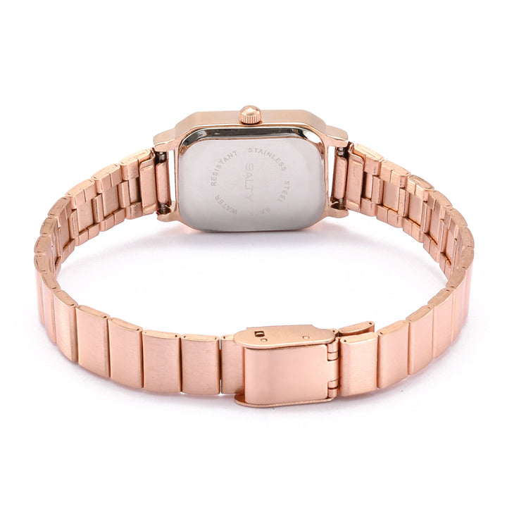 Rose Gold Dial Retro Square Watch
