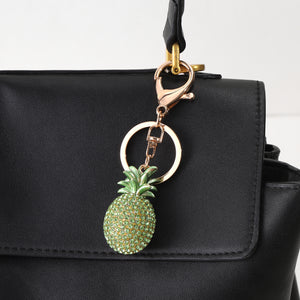 Green Pineapple Crystal Bag Charm