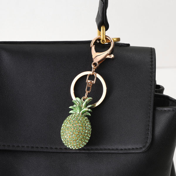 Green Pineapple Crystal Bag Charm