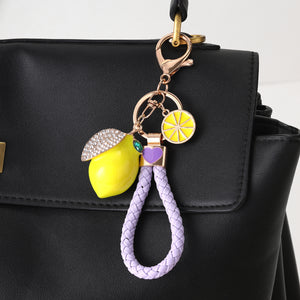 Zestie Lemon Bag Charm - Purple - Salty Accessories