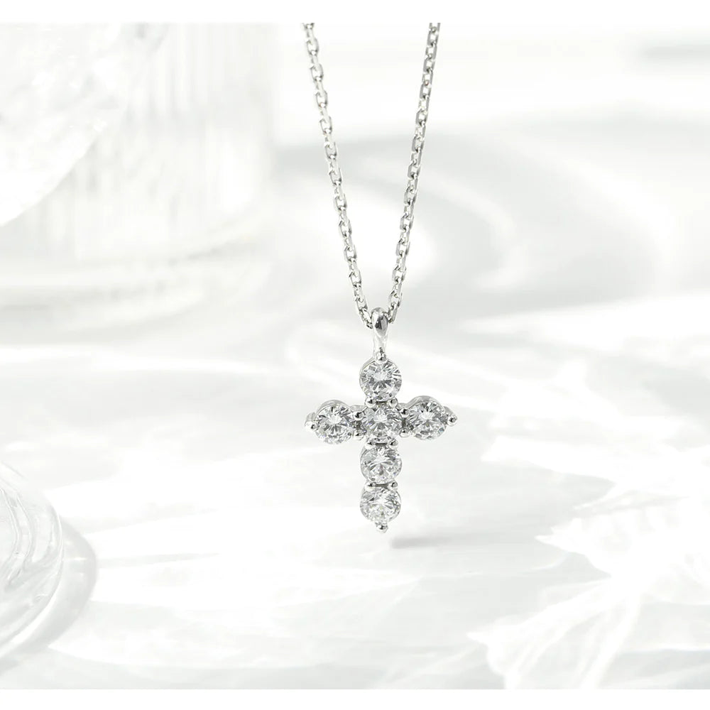 Diamond Filled Silver Cross - Salty Accessories