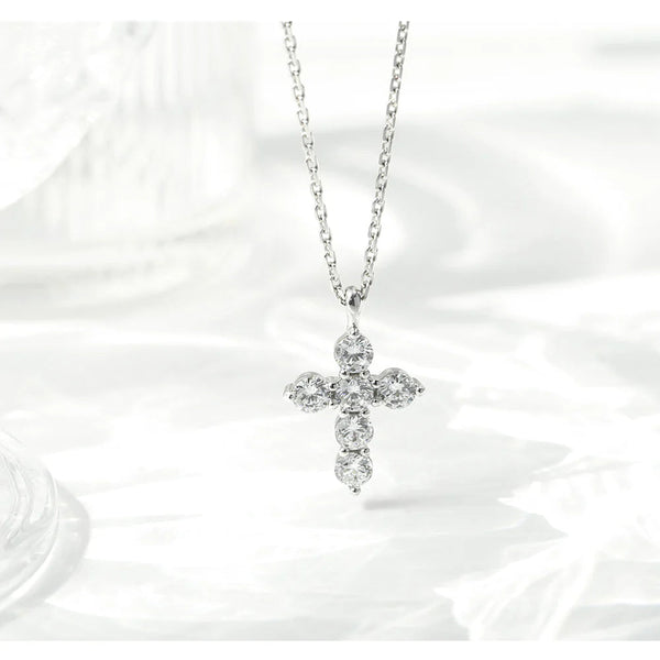 Diamond Filled Silver Cross