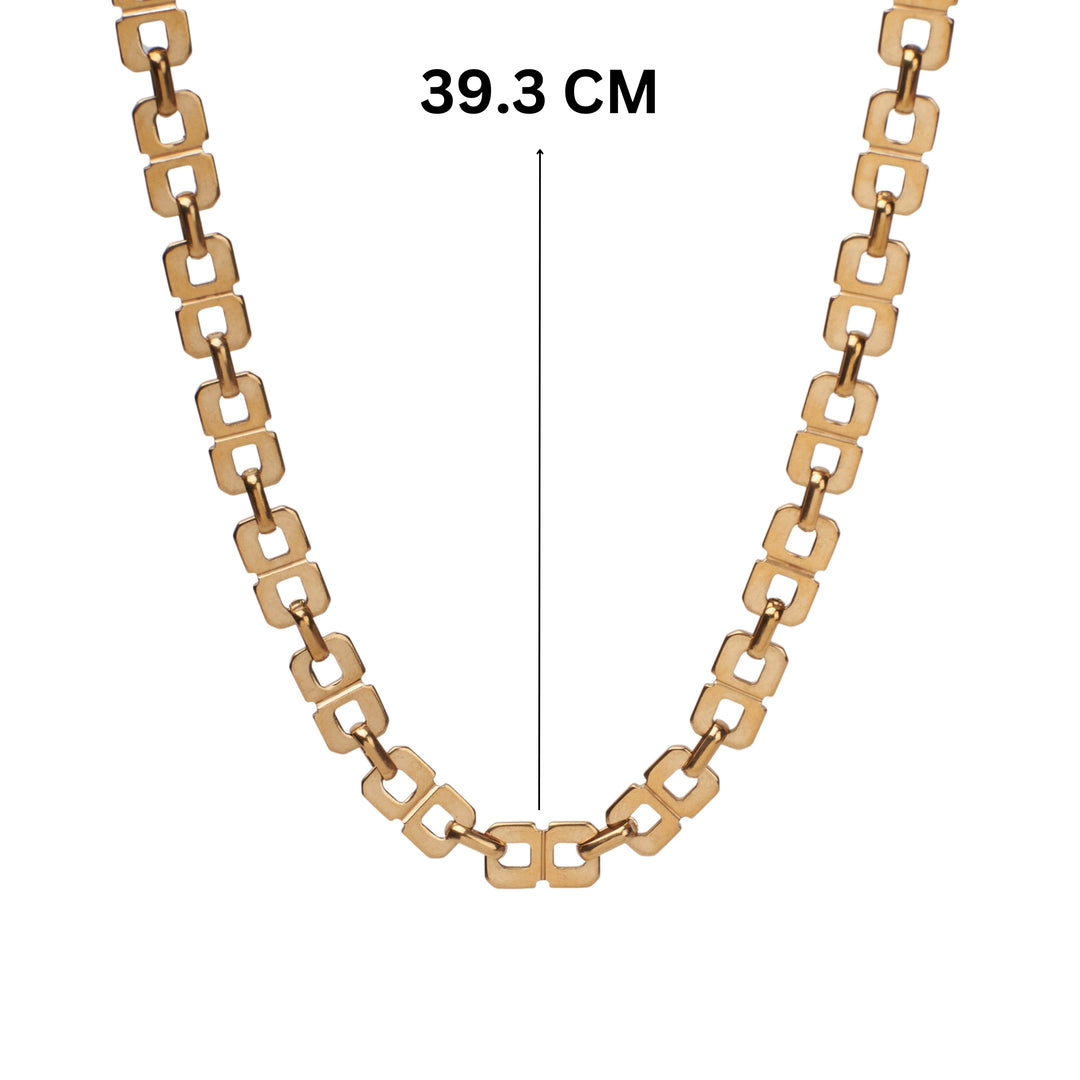 Geometric Chain Gold Necklace - Salty Accessories