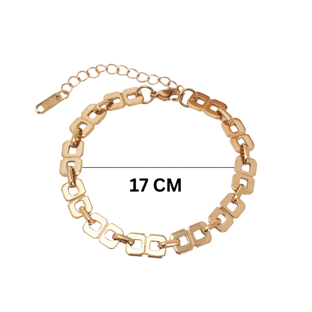 Geometric Chain Gold Bracelet