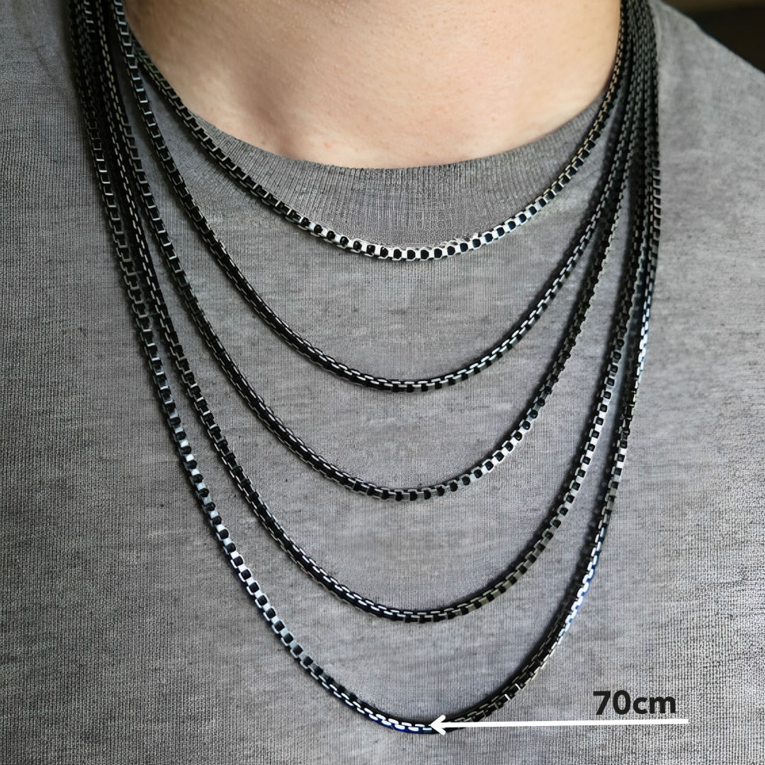 Greca Multi Ring Silver Chain