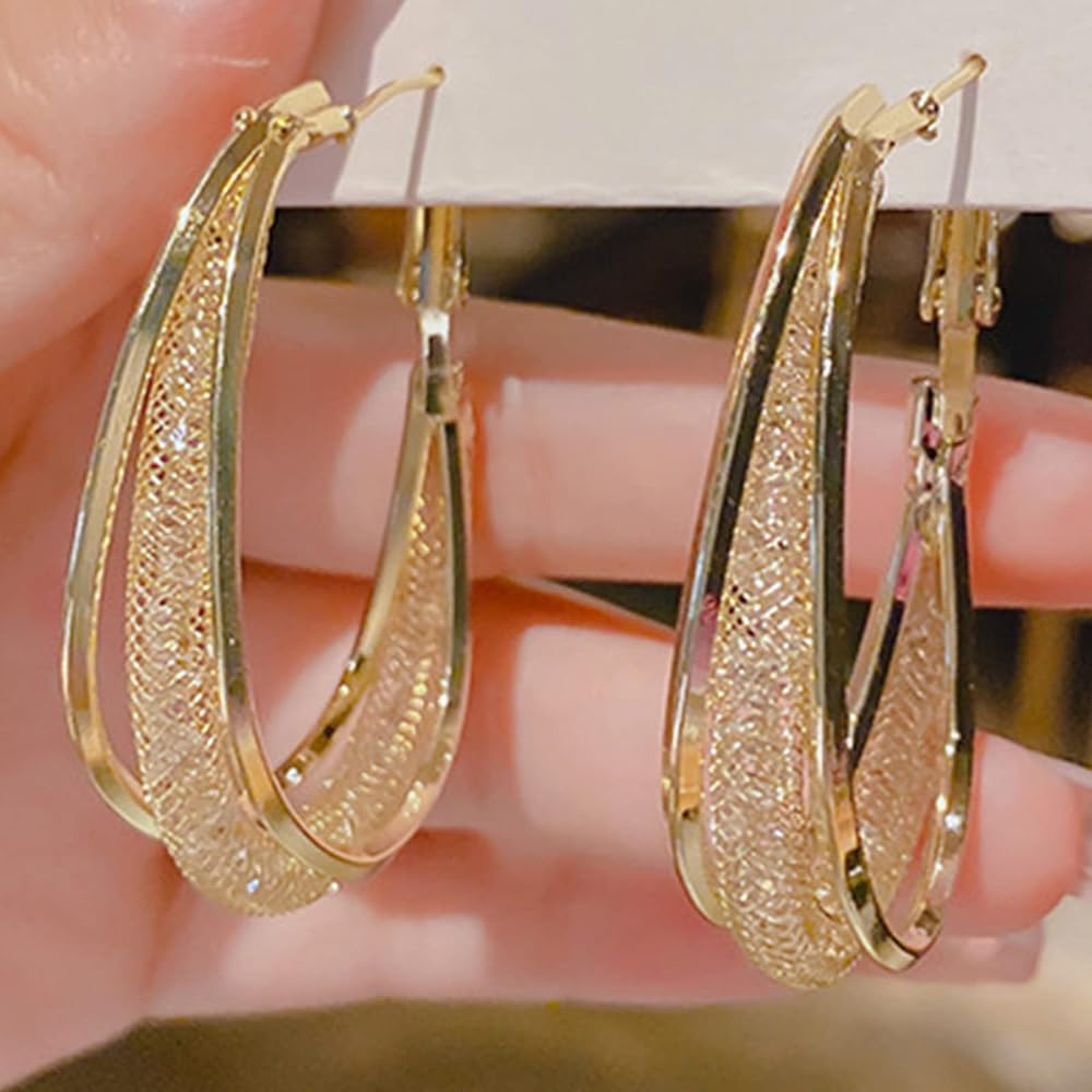 Iridessa Rhinestone Embellished Disco Hoop Earrings - Gold or Silver