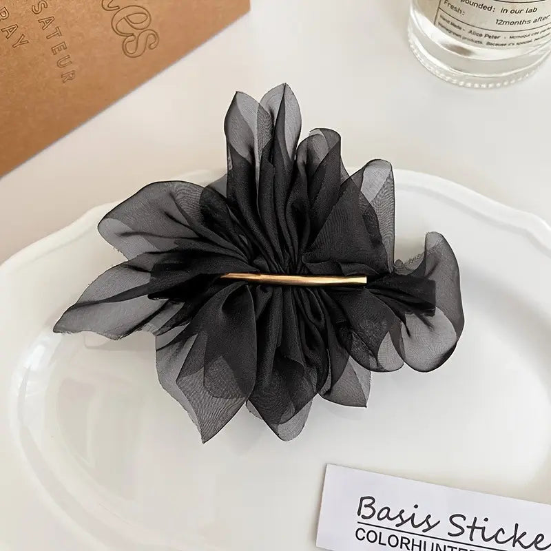 Midnight Ruffle Hair Pin