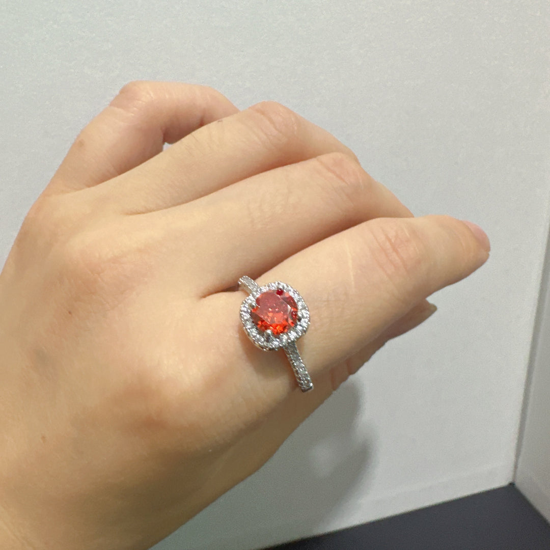 Radiant Cushion Cut Engagement Ring - Red